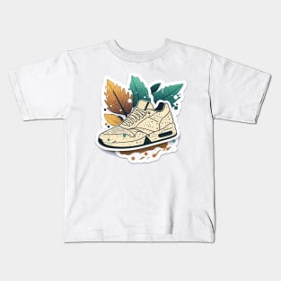 Step into Style and Sustainability with our Beige Brown and Black Sneaker Kids T-Shirt